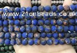 CLJ597 15 inches 8mm round matte sesame jasper beads