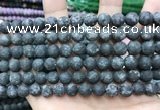 CLJ598 15 inches 8mm round matte sesame jasper beads