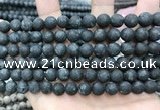 CLJ599 15 inches 8mm round matte sesame jasper beads