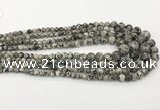 CLJ610 6mm - 14mm round sesame jasper graduated beads