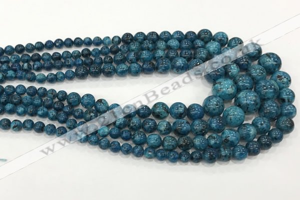 CLJ616 6mm - 14mm round sesame jasper graduated beads