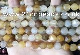 CLJ624 15 inches 8mm faceted nuggets sesame jasper beads