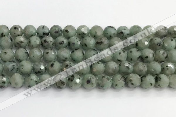 CLJ642 15.5 inches 10mm faceted round sesame jasper beads wholesale