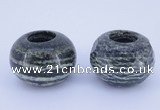 CLO25 19*30mm rondelle loose green silver line jasper beads wholesale