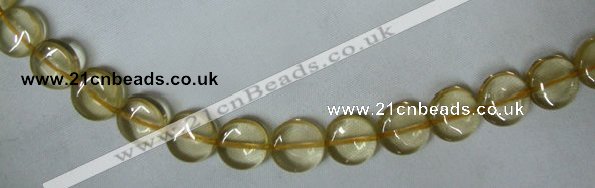 CLQ04 15.5 inches 12mm coin natural lemon quartz beads Wholesale