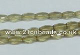 CLQ10 15.5 inches 6*10mm faceted rice natural lemon quartz beads