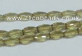 CLQ11 15.5 inches 8*12mm faceted rice natural lemon quartz beads