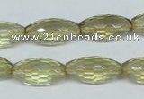 CLQ12 15.5 inches 10*20mm faceted rice natural lemon quartz beads