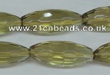 CLQ14 15.5 inches 12*30mm faceted rice natural lemon quartz beads