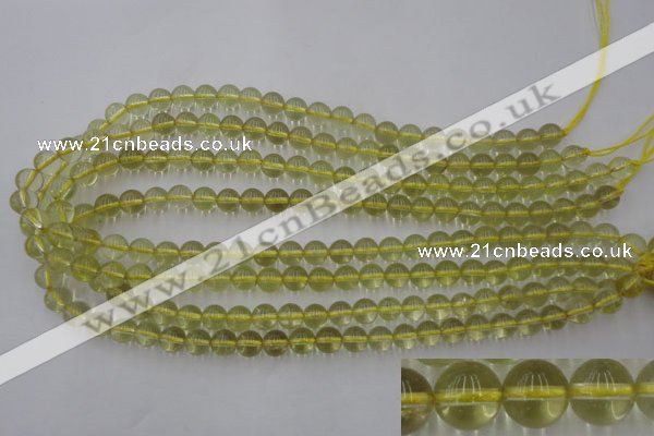 CLQ152 15.5 inches 8mm round natural lemon quartz beads wholesale