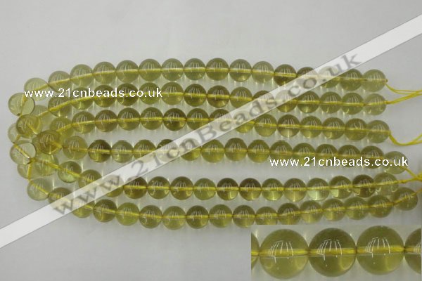 CLQ154 15.5 inches 12mm round natural lemon quartz beads wholesale