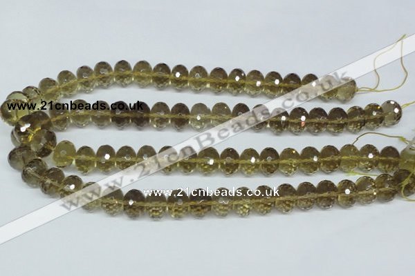 CLQ16 15.5 inches 10*14mm faceted rondelle natural lemon quartz beads