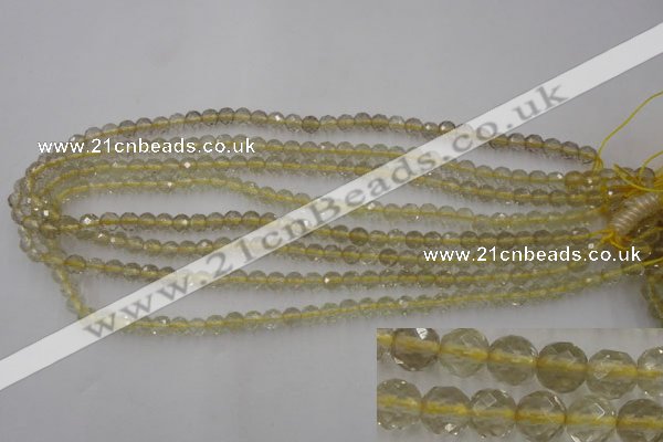 CLQ161 15.5 inches 6mm faceted round natural lemon quartz beads