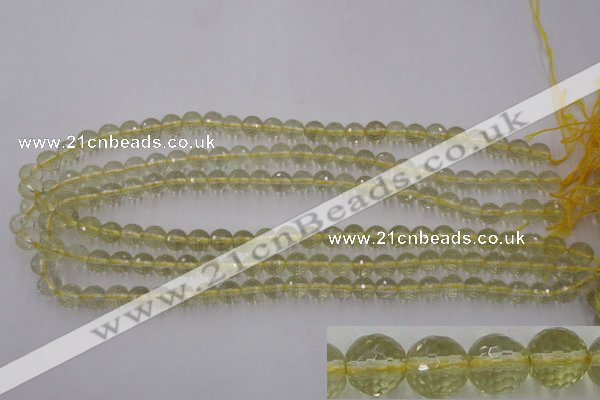 CLQ162 15.5 inches 8mm faceted round natural lemon quartz beads