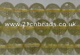 CLQ164 15.5 inches 12mm faceted round natural lemon quartz beads