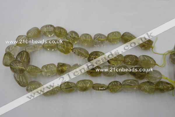 CLQ170 15.5 inches 12*16mm – 14*22mm nuggets natural lemon quartz beads