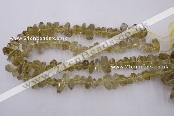 CLQ171 6*8mm – 10*16mm faceted nuggets natural lemon quartz beads