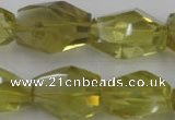 CLQ175 14*20mm – 16*28mm faceted nuggets natural lemon quartz beads