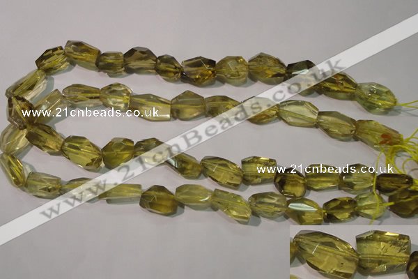 CLQ256 15.5 inches 15*18mm faceted nuggets natural lemon quartz beads