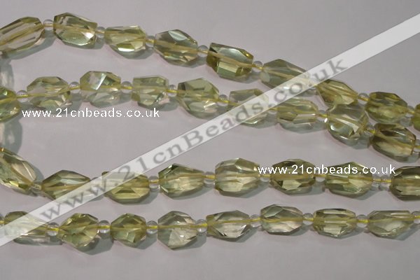 CLQ258 15.5 inches 10*14mm – 12*16mm faceted nuggets lemon quartz beads