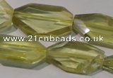 CLQ260 15.5 inches 15*18mm – 20*32mm faceted freeform lemon quartz beads