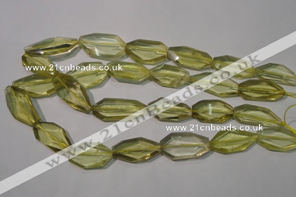 CLQ260 15.5 inches 15*18mm – 20*32mm faceted freeform lemon quartz beads