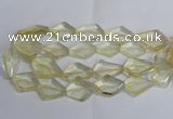 CLQ265 15.5 inches 20*25mm - 30*35mm faceted freeform lemon quartz beads