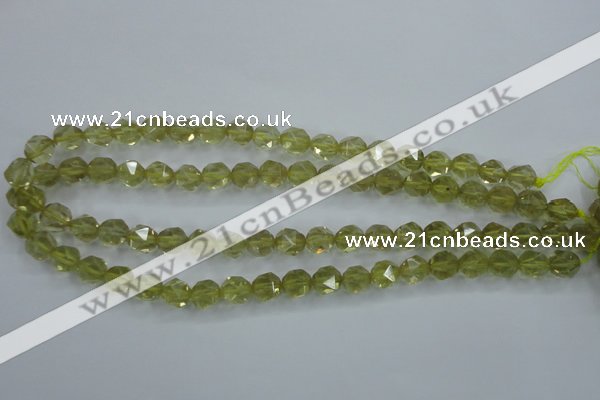 CLQ303 15.5 inches 10mm faceted nuggets lemon quartz beads