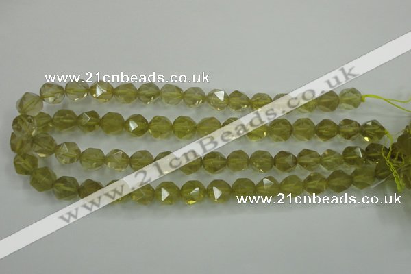 CLQ304 15.5 inches 12mm faceted nuggets lemon quartz beads