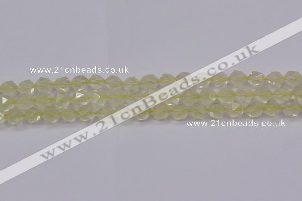 CLQ313 15.5 inches 10mm faceted nuggets lemon quartz beads