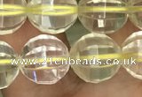 CLQ323 15.5 inches 10mm faceted round natural lemon quartz beads