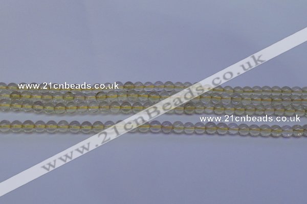 CLQ350 15 inches 4mm round natural lemon quartz beads wholesale