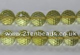 CLQ56 15.5 inches 8mm faceted round natural lemon quartz beads