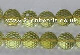 CLQ57 15.5 inches 10mm faceted round natural lemon quartz beads