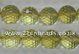CLQ58 15.5 inches 12mm faceted round natural lemon quartz beads