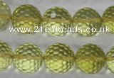 CLQ59 15.5 inches 14mm faceted round natural lemon quartz beads