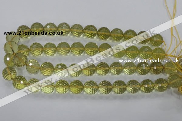 CLQ59 15.5 inches 14mm faceted round natural lemon quartz beads
