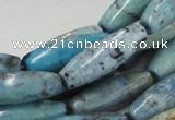 CLR08 16 inches 10*30mm rice larimar gemstone beads wholesale