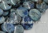 CLR09 16 inches 20mm flat round larimar gemstone beads wholesale