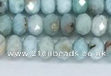 CLR101 15.5 inches 4*6mm faceted rondelle larimar gemstone beads