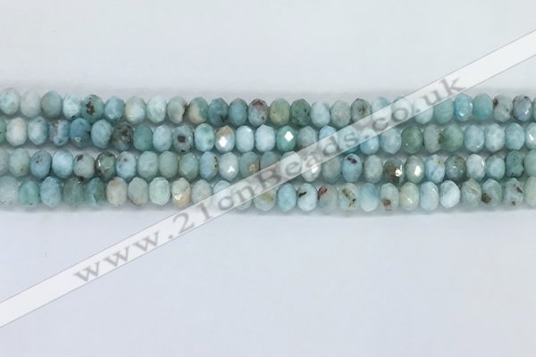 CLR101 15.5 inches 4*6mm faceted rondelle larimar gemstone beads