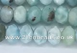 CLR102 15.5 inches 4*7mm faceted rondelle larimar gemstone beads