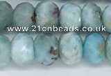 CLR103 15.5 inches 5*8mm faceted rondelle larimar gemstone beads