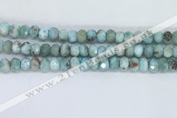 CLR103 15.5 inches 5*8mm faceted rondelle larimar gemstone beads