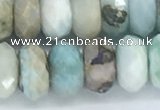 CLR105 15.5 inches 6*10mm faceted rondelle larimar gemstone beads