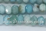 CLR109 15.5 inches 2.5*4mm faceted rondelle natural larimar beads