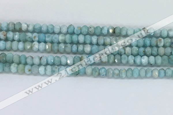 CLR109 15.5 inches 2.5*4mm faceted rondelle natural larimar beads