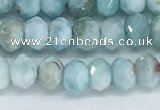 CLR110 15.5 inches 3*5mm faceted rondelle natural larimar beads