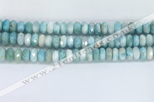 CLR113 15.5 inches 5*8mm faceted rondelle natural larimar beads