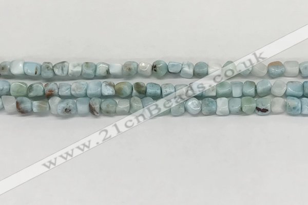 CLR133 15.5 inches 4*6mm - 5*8mm chips natural larimar gemstone beads